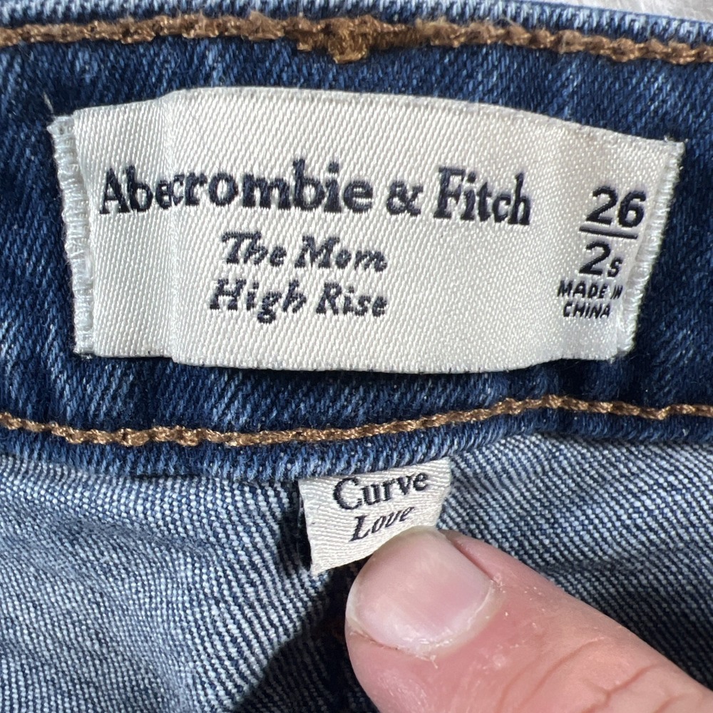 Abercrombie & Fitch Jeans Womens 26 Short The Mom High Rise Dark Wash‎ - Picture 4 of 8